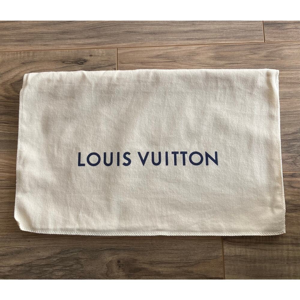 Louis Vuitton Envelope Dust Bag Pouch Cream Cotton Logo Storage Protect 15x9.25